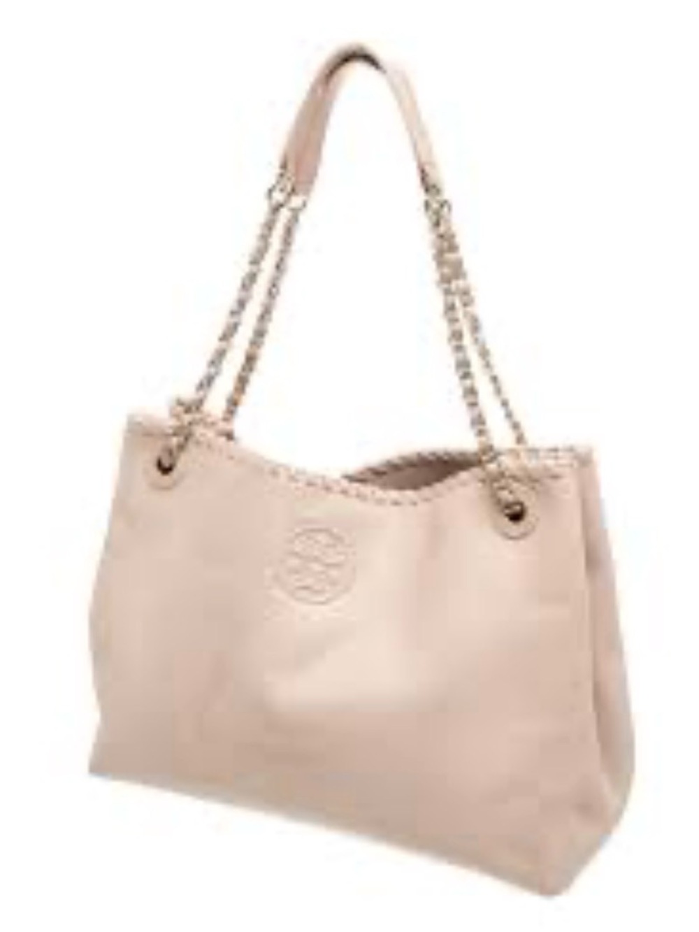 Tory Burch Marion Pebble Leather Tote in light Oak
